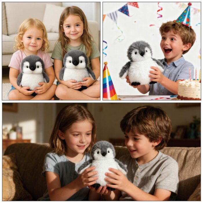 JcvPot Pinguin Kuscheltier, Weiches Stofftier Für Kinder Und Babys, Kuscheltier Pinguin Plüschtier 20 cm, Plüschtier - Image 3